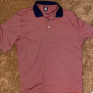 FJ Orange and Black steiped game day polo